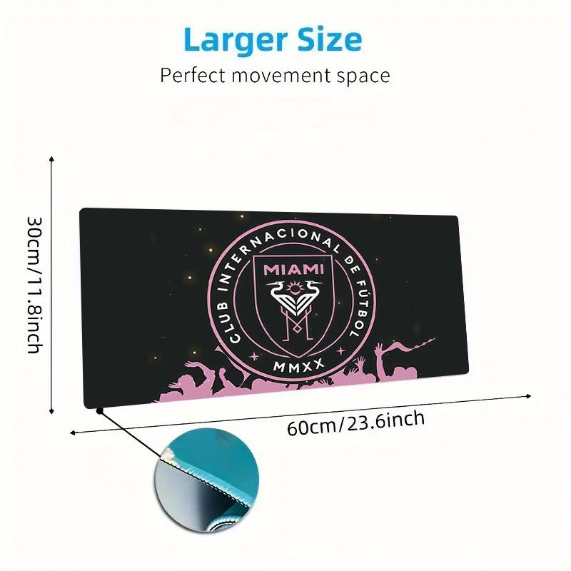 Inter Miami CF Print Cushion Non-slip Laptop Tablet Big Mousepad XXL Mat Mini PC Playmat With Lock edge