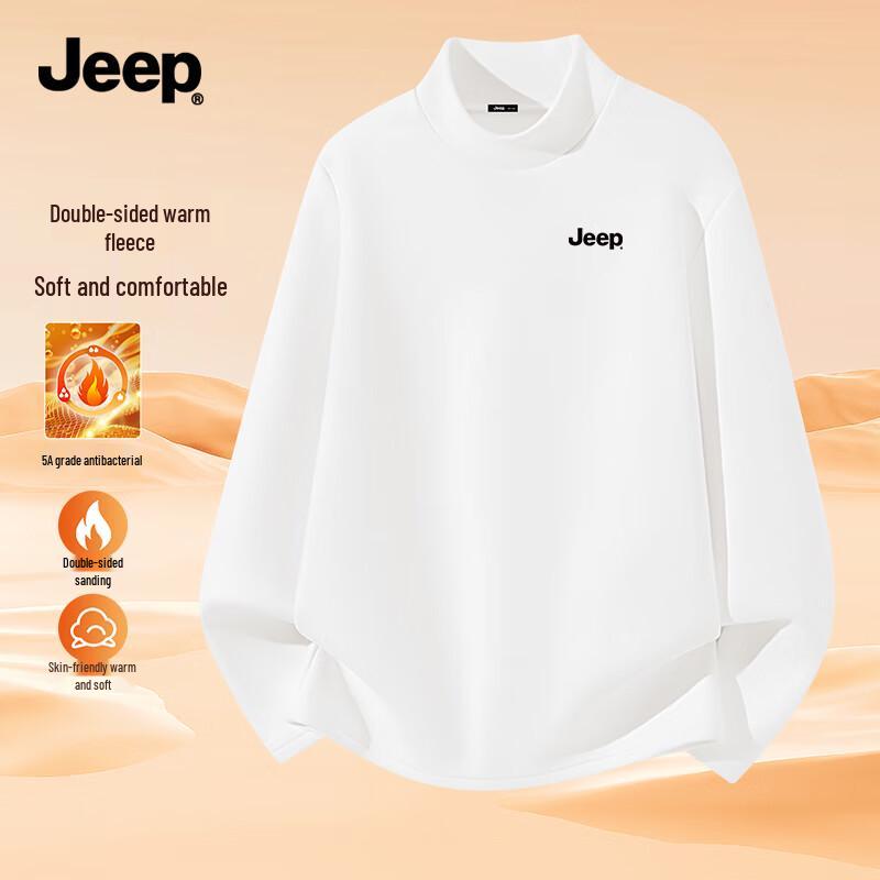 Men s JEEP Mock Neck Fleece-Lined Thermal T-Shirt 3XL