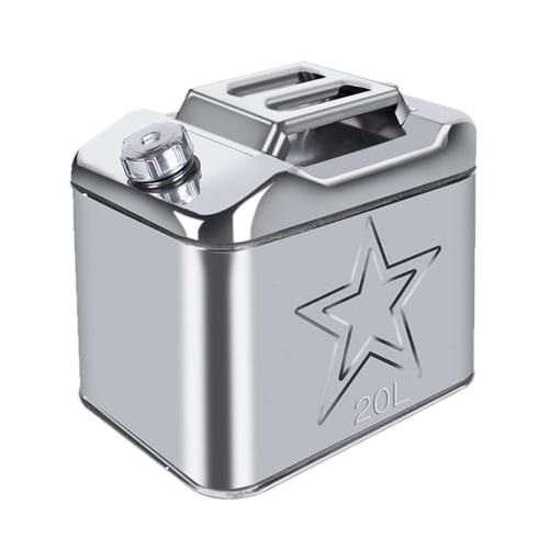 20L/25L Portable Gasoline Can, 304 Stainless Steel, Car Fuel Tank, Large Capacity Kerosene Tank with Filling Nozzle, High Seal, for Car Emergency Supp