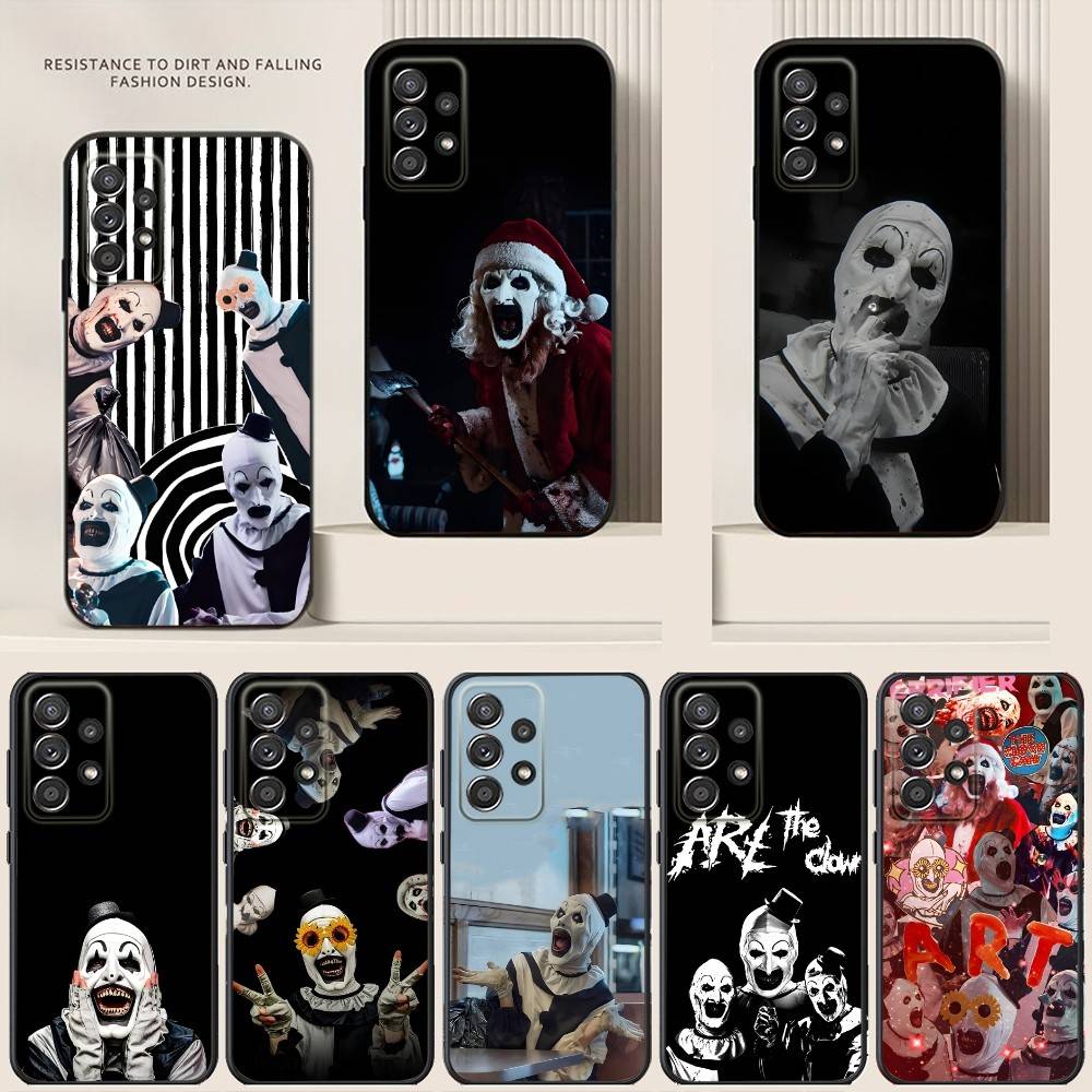 Art the Clown horror T-Terrifier Phone Case For Samsung S25,24,21,22,23,30,Ultra,20,Plus Black soft silicone case