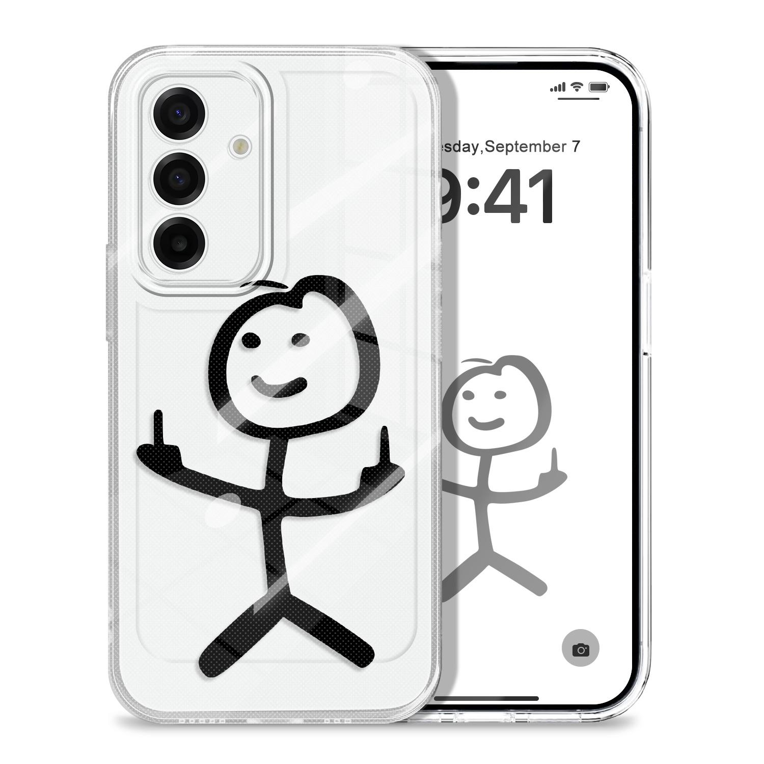 

Simple Line Figure Transparent Phone Case For Samsung Galaxy A57 A56 A55 A37 A36 A35 A26 A25 A17 A16 A15 A07 A06 A05 Soft TPU Co Samsung A05S прозорий