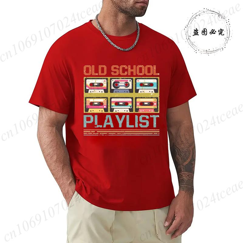 Summer Casual Tshirt Cassette Tape Music 80s Retro Old School Playlist T-shirt Fashion Fitness Tops Tshirt Hip Hop Streetwear
