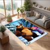 Masha and the Bear Crystal Velvet Rug, Soft Anti‑Slip Crystal Velvet Carpet for Living Room Bedroom Home Decor