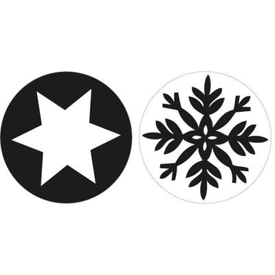 Molding Imprints - RAYHER - Snowflake + Star - Ø 30 Mm - 2 Pieces - Silicone