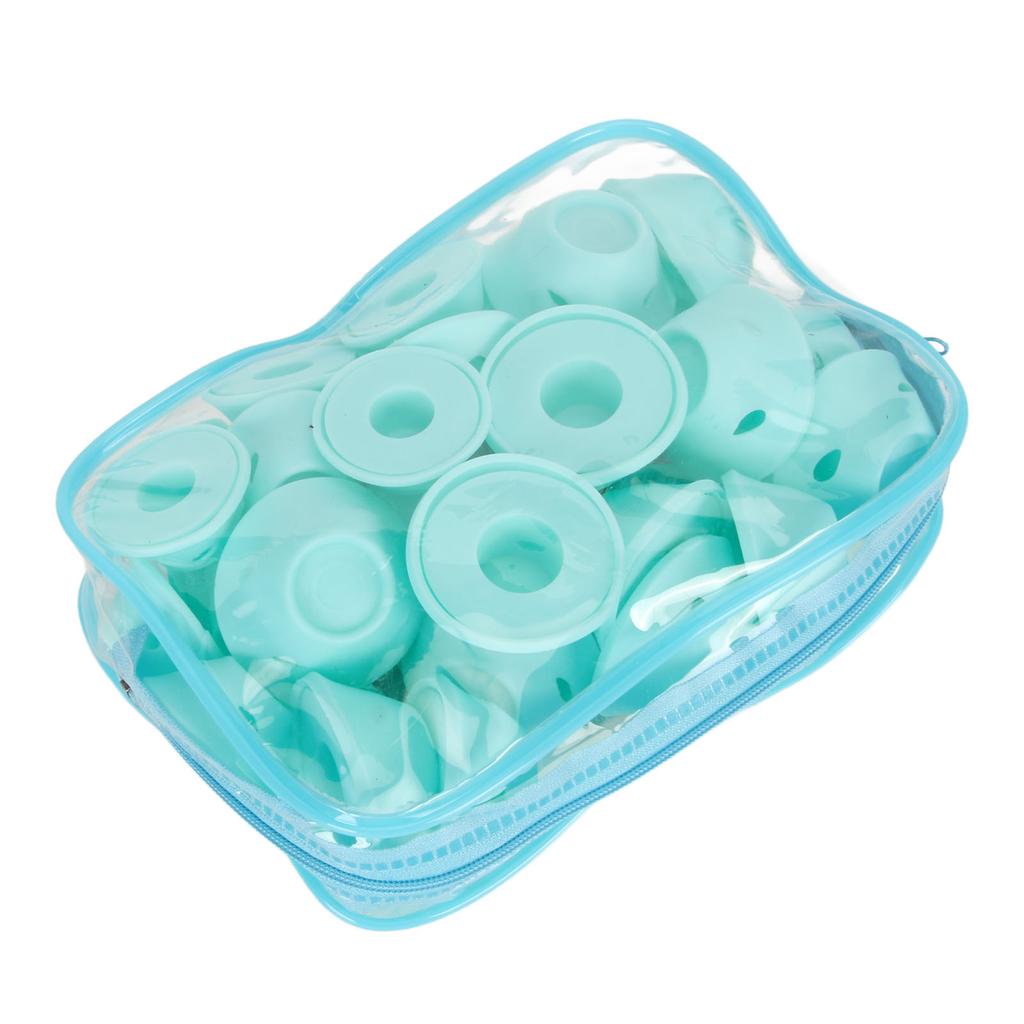 40Pcs Hair Rollers Safe Heatless Two Size Portable Soft Silicone Wave Former for Women Girl