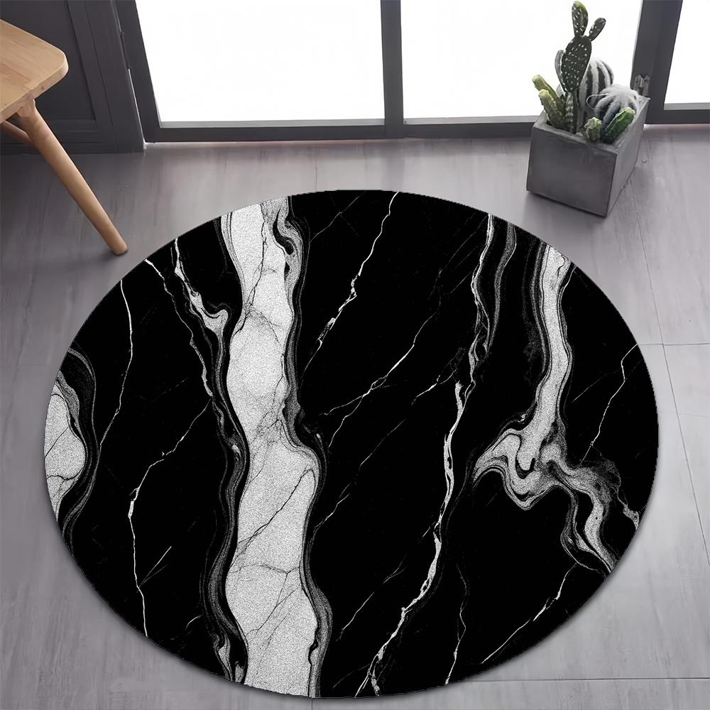 New Style Luxurious Marble Colour White Gold Round Carpet Rug for Bedroom Living Room Decoration,pet Decor Floor Mat