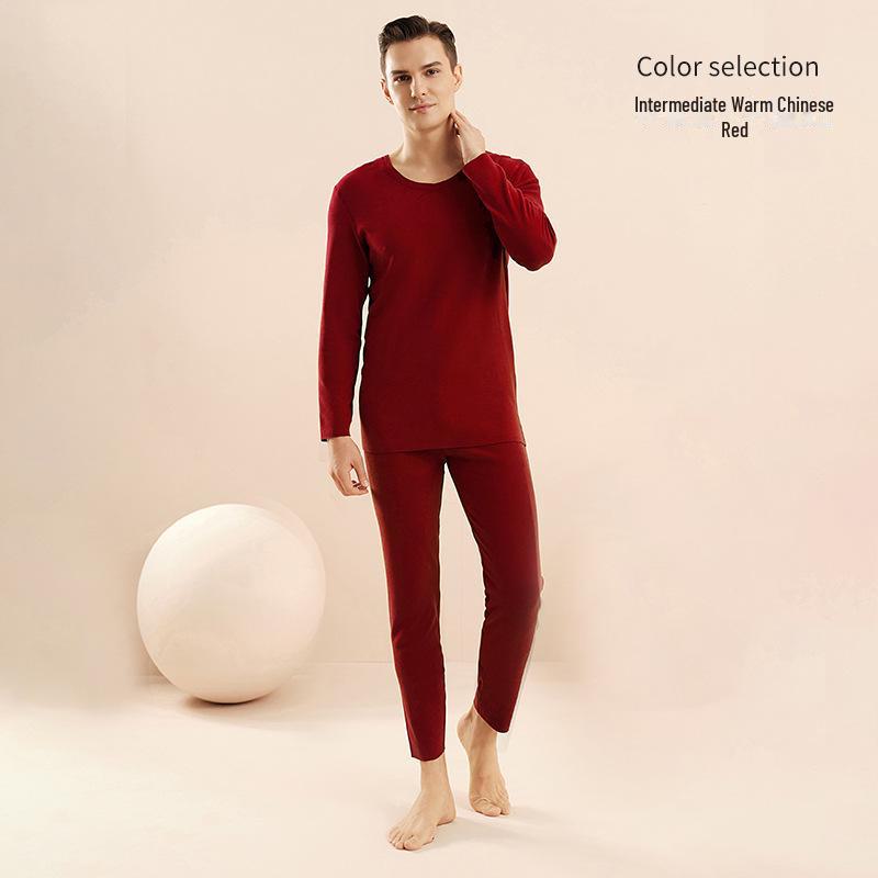 Men’s Thermal Underwear Set: Velvet, Antibacterial, Hyaluronic Acid-Infused, Long-Sleeved, Autumn/Winter Comfort