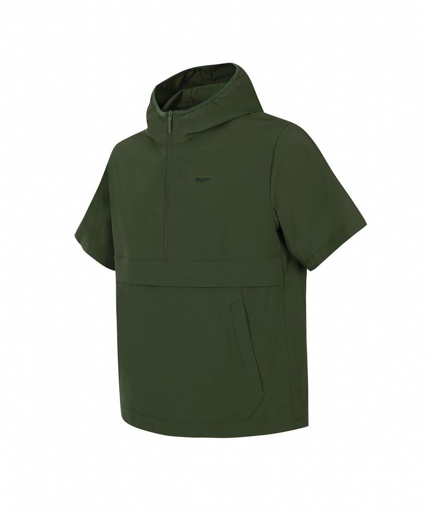 DISCOVERY EXPEDITION Uni Freshvent Lightweight Woven Training Short Sleeve Hooded Anorak (D/Khaki)