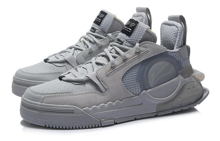 Li Ning Enlightenment Slip Resistant Abrasion Resistant Low top Skateboard Shoes Men's Microcrystalline Gray AGCR231-5
