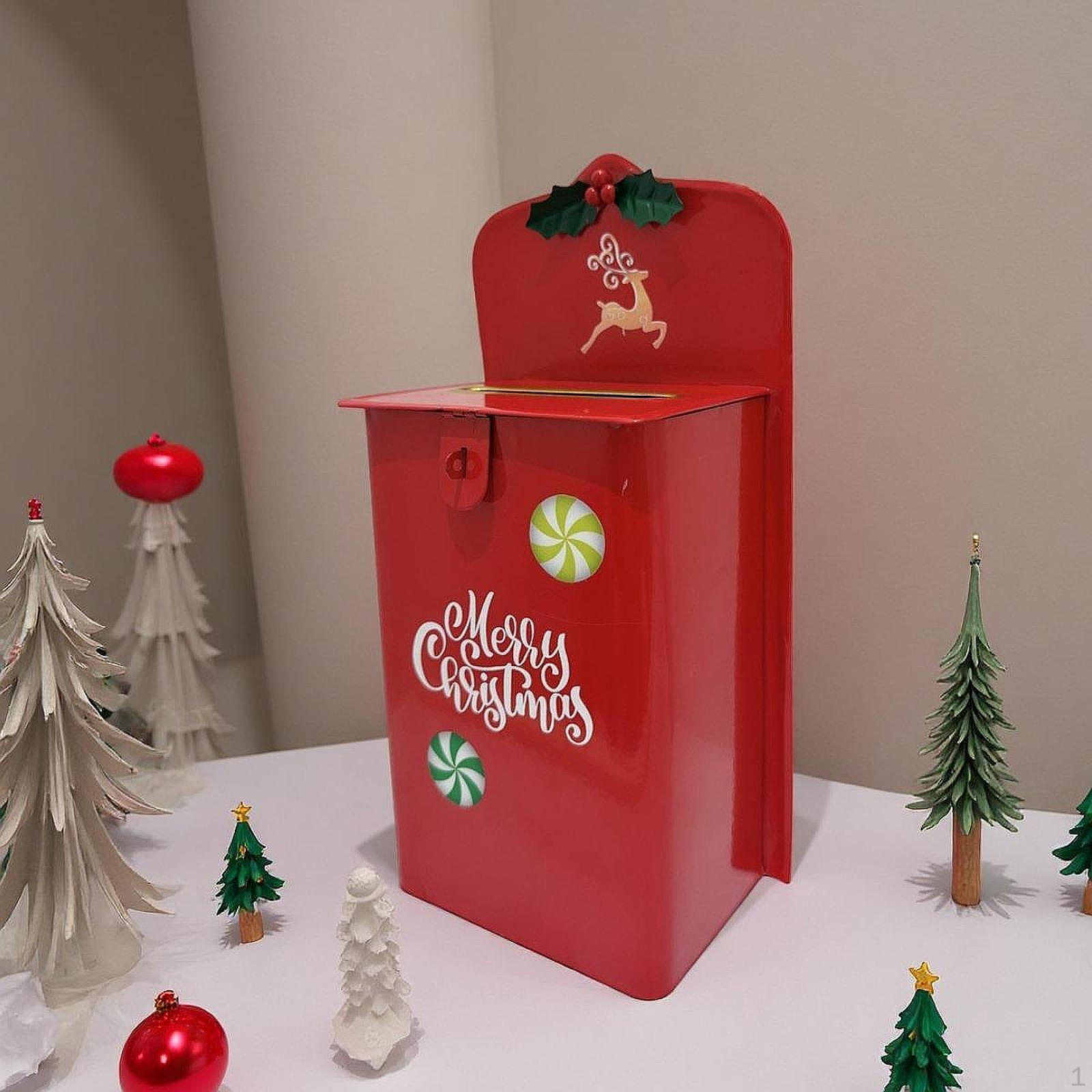 

Настенный рождественский почтовый ящик, железный почтовый ящик для рождественских писем, легкое украшение