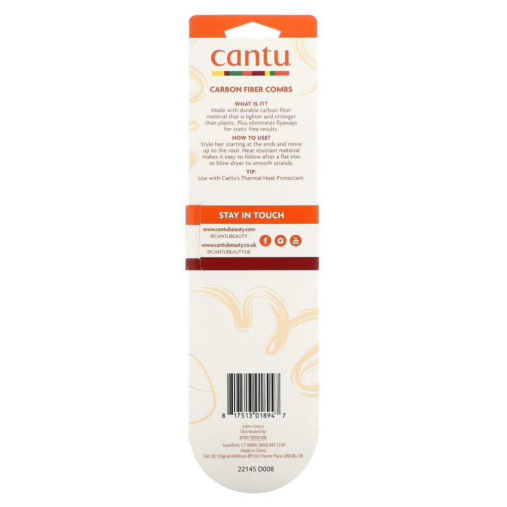 Cantu 2 hřebeny z uhlíkových vláken, 2 hřebeny