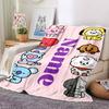 Custom Name BT21 Character Collection blanket for Couch & Bed, Plush Cozy Fuzzy Blanket Super Soft & Warm Blankets for Fall and Winter. 0908168
