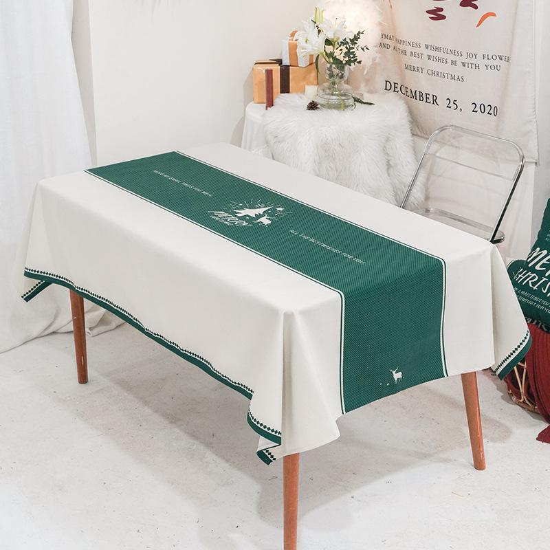 Novoroční dárek Vánoční série Vodotěsný Běžný ubrus na stůl Zesílený Obdélníkový Ubrus na jídelní stůl Ubrus na konferenční stolek