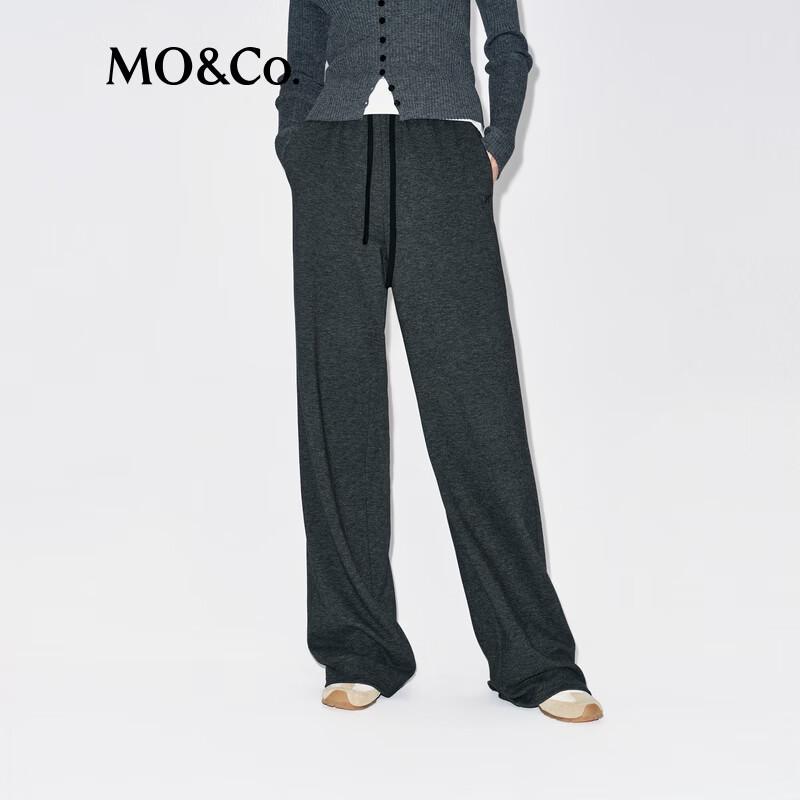 MO&Co. High-Waisted Thermal Straight-Leg Trousers