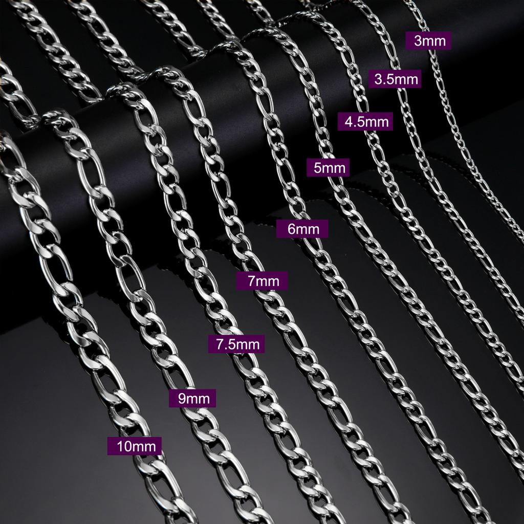 Skyrim Figaro Chain Necklace for Men Women Stainless Steel Gold Color Basic Punk Long Thick Link Chains Jewelry Gift Wholesale