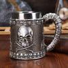 Unique Sheep Horn Skull Pattern Stainless Steel Coffee Cup Thermal Insulation Travel Mug with Ergonomic Handle