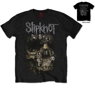 Koszulka Slipknot: Grupa Czaszek (Wstecz Drukuj) OFICJALNY NOWY czarny