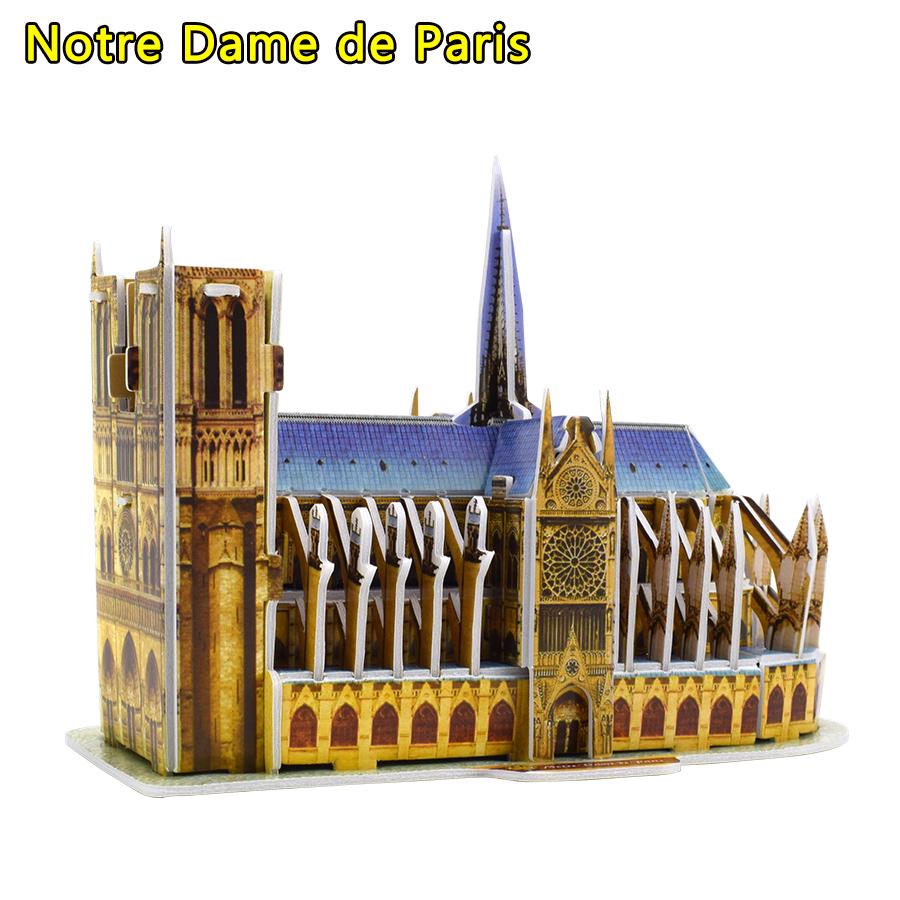 3D Puzzle Notre Dame De Paris World Architectural Jigsaw Building Model Kit for Kids Toys Gifts