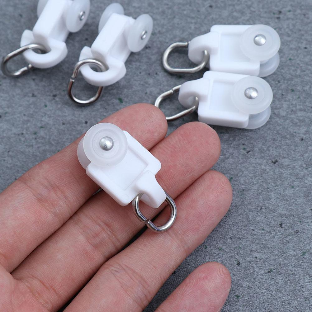 100Pcs  Track Curtain Pulley With Hooks I-shaped Window Coverings Pulley Curtain Window Coverings Runners Wheel Accessories