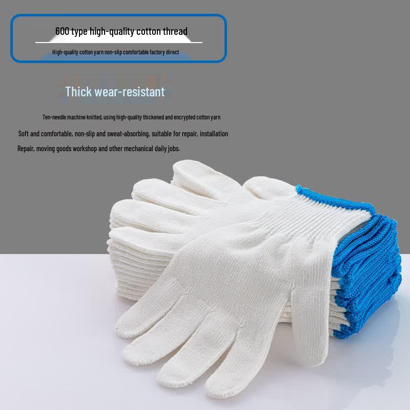 Nylon Cotton Blend Wear-Resistant Work Gloves