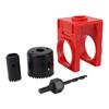 Lock Installation Kit with Guide Template Carbon Steel Plastic Door Hole Saw Kit for Wooden Doors