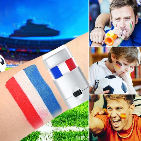 Face Body Paint Sticks for Soccer Fans, Hypoallergenic & Washable Face Painting Sticks, Sports Cheering & Party Makeup Kit