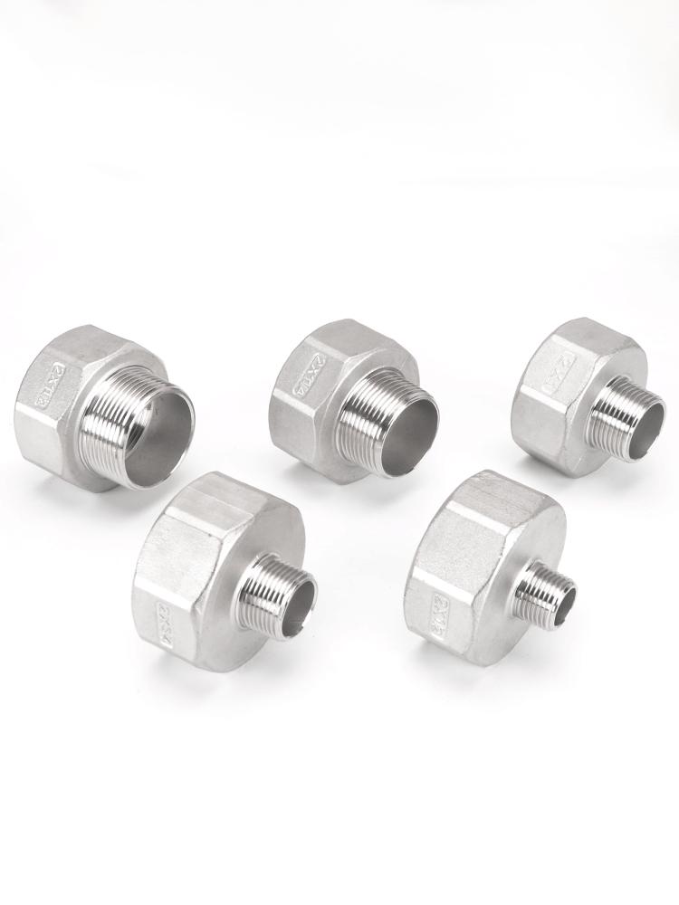 Hexagonal 6-Point To 4-Point Reducing Male/Female 304 Stainless Steel Threaded Water Pipe Fittings (2/1.5/1.2/1 Inch)