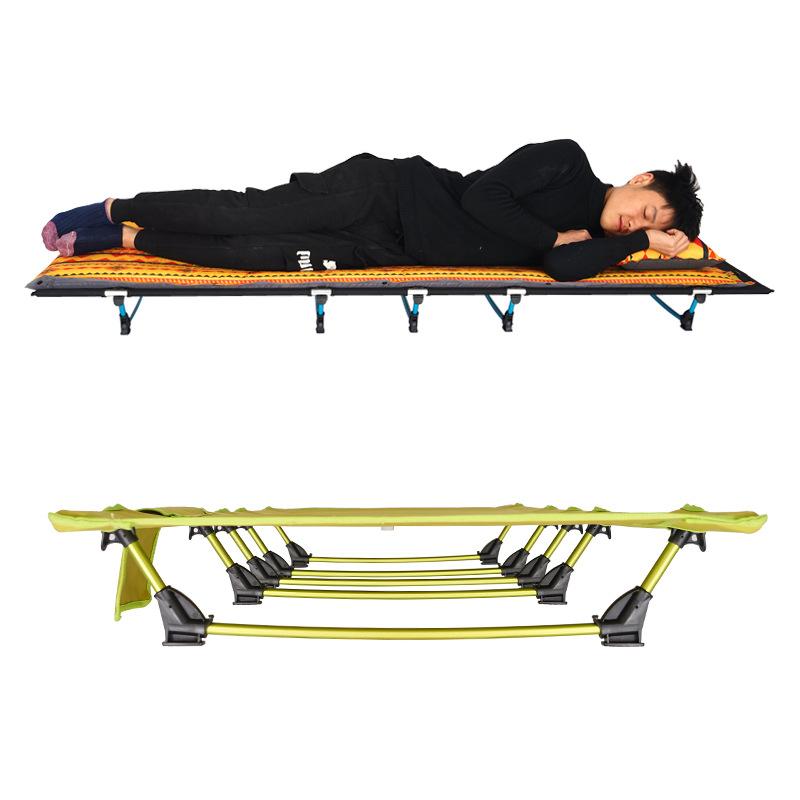 Ultralight Folding Camp Cot Oxford Fabric Aluminum Frame Full Size Portable Bed Sturdy Support for Camping Office Nap Multi-Scene Use