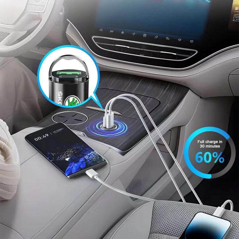 Micro Auto Schnelllader Fahrzeug Zigarettenanzünder Konverterstecker Autozubehör Für Skoda Octavia Superb Rapid Kodiaq Karoq Fabia Kamiq Roomster Citigo