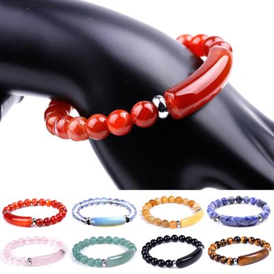Stretch Bracelet Polishing Elastic Rope Handmade Portable Personality Decorate Wear-resistant Tiger Eye Healing Stone Bracelet Jewelry Accessories