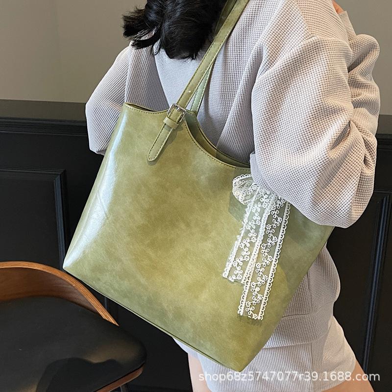 Large-capacity Tote Bag Women's 2025 New Shoulder Solid Color Trend Simple Korean Version Fashion Underarm Bag Mother and Child Bag