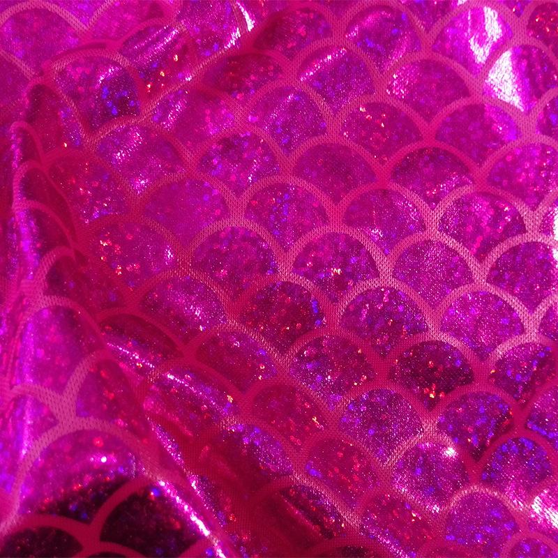 Colorful Laser Fish Scale Pattern Fabric Mermaid Gold Embossing for DIY Toy Decor Stage Performance Costume Fabric