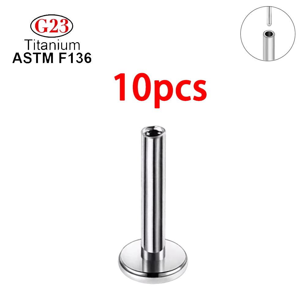 

5/10/50PCS G23 Titanium Ear Stud Push Pin Labret Lip Nose Piercing Earrings Jewelry Threadless Accessories Earrings (20G) 0.8x9mm
