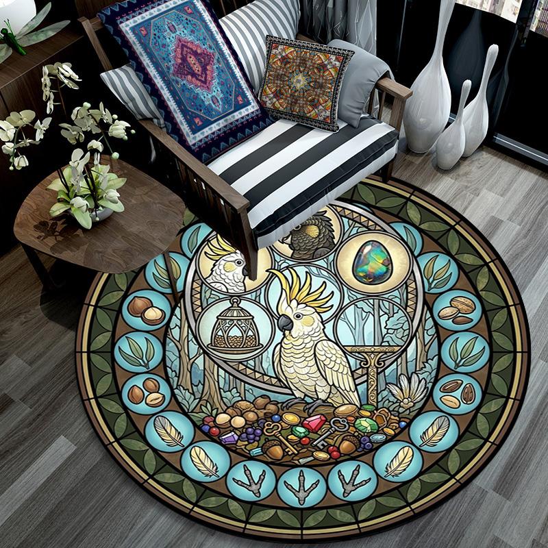 Rabbit Carrot Treasure Hunt Round Area Rug Under Office Chairs Bedroom Living Room Home Decor