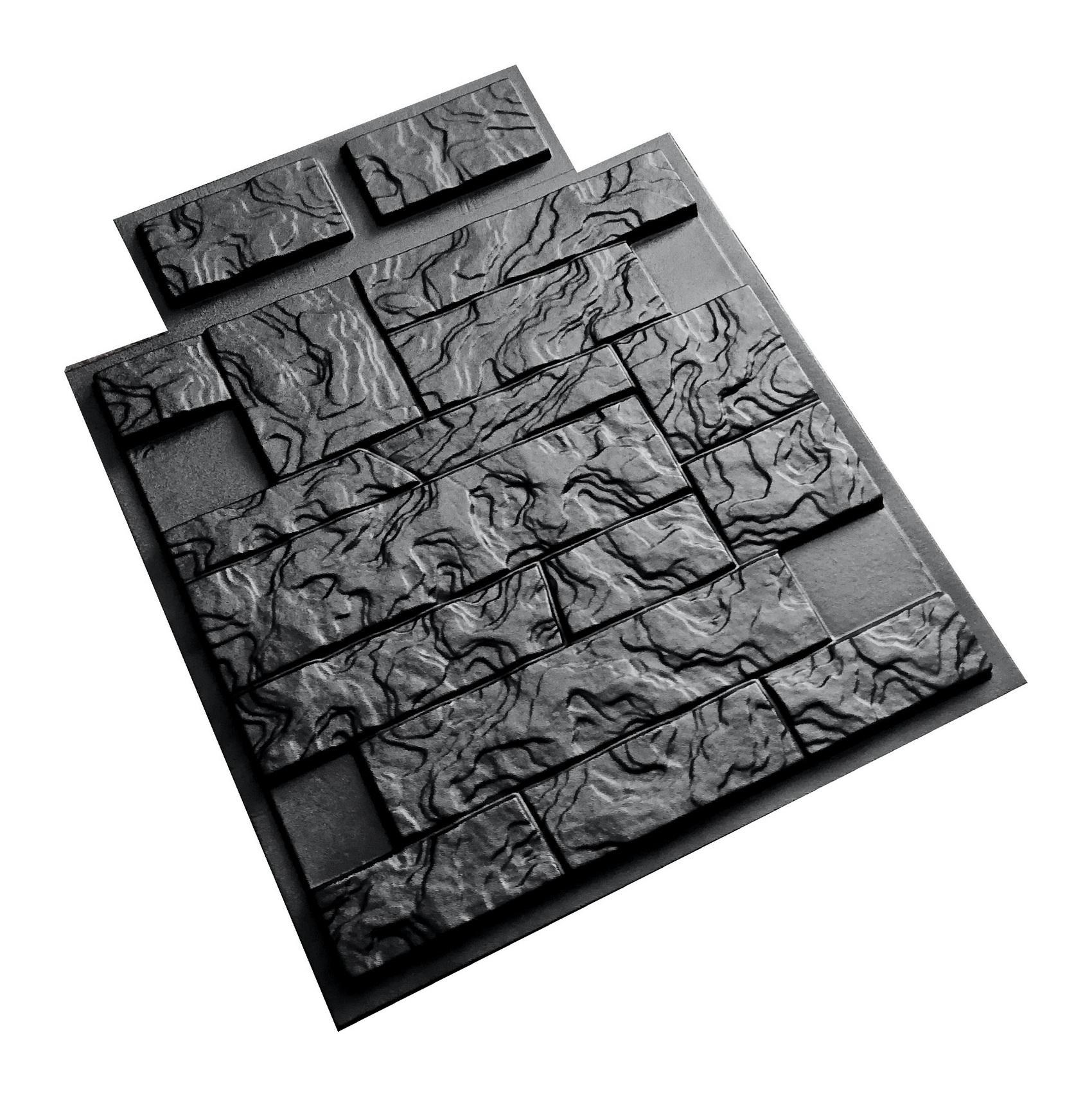 

Форма для стінового каменю, фасадної декоративної плитки, штучної цегли, під штукатурку, гіпс або бетон Фагот чорний
