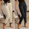 Casual Women Pants Cargo Pure Color Mid-rise Button Zipper Closure Trousers Multi Pockets Design Elastic Cuffs Long Comfortable