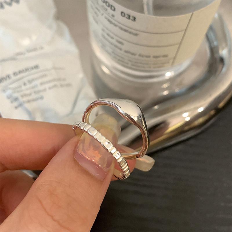 Elegant Design Geometric Copper Ring For Women Trendy Minimalist Adjustable Statement Fashion