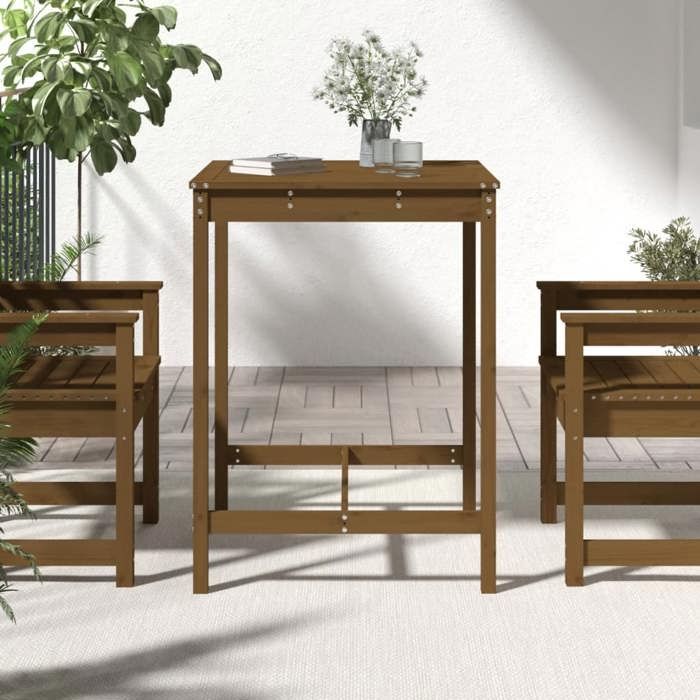 VidaXL Garden Table Honey Brown 82.5x82.5x110 Cm Solid Pine Wood 824084