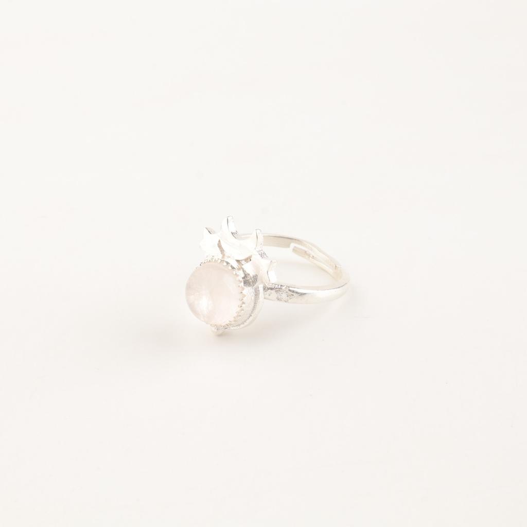 Natural Rose Quartz Gemstone 925 Sterling Silver Jewelry Handmade Ring For Women RR-67-23
