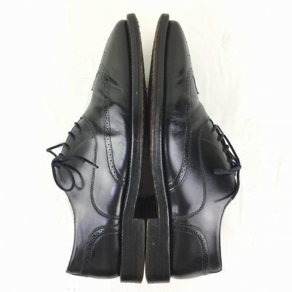 Mckay Construction All Leather Made in Italy Wingtip Business Shoes Black size 9.5 27.5-28.5 Men's(USED)