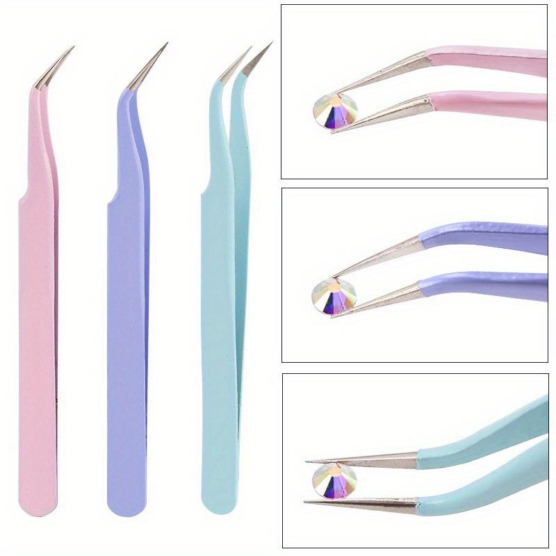 2Pcs/Set Dual Heads Acrylic Metal Dotting Wax Pen With Stainless Steel Tweezers Nail Art Grafting Eyelashes Manicure Tools