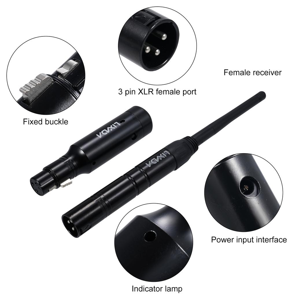 Lixada Bezdrátový vysílač DMX512 2.4G sada přijímače 126 kanálů pro párty DJ Show Club Disco KTV