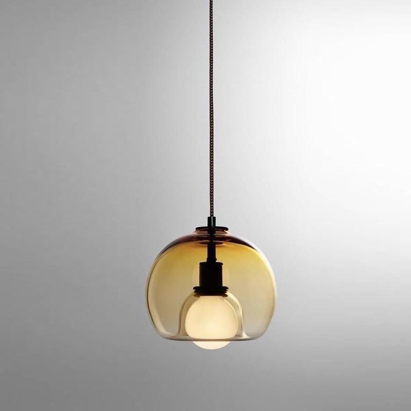 Nordic Modern Minimalist Bedside Pendant Light – Creative Single-Head Designer Glass for Bedroom/Dining Room.