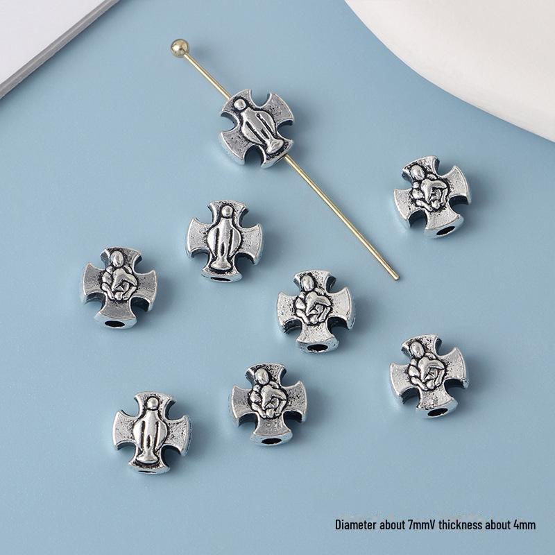 Συλλογή Κοσμημάτων με Χάντρες από Κράμα Cross Knight Our Lady: Χειροποίητα DIY βραχιόλια, κολιέ και σκουλαρίκια υλικά