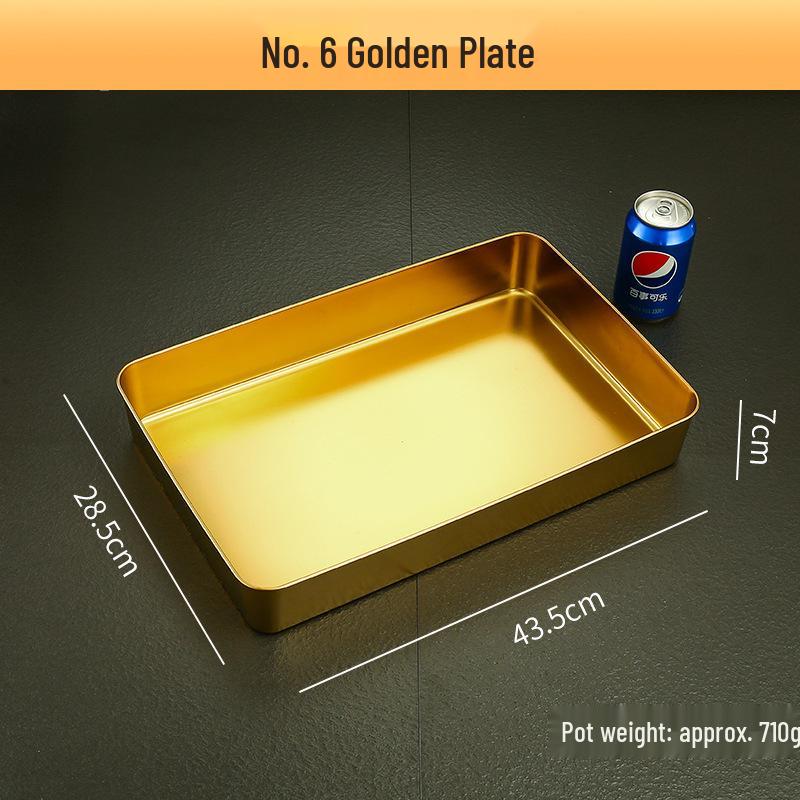 Stainless Steel Deep Snack Plate with Lid - Rectangular Baking Pan and Narrow Tray