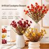 Autumn Colors Eucalyptus Violet 7-Fork Fake Flower Bouquet for Home & Outdoor Decor