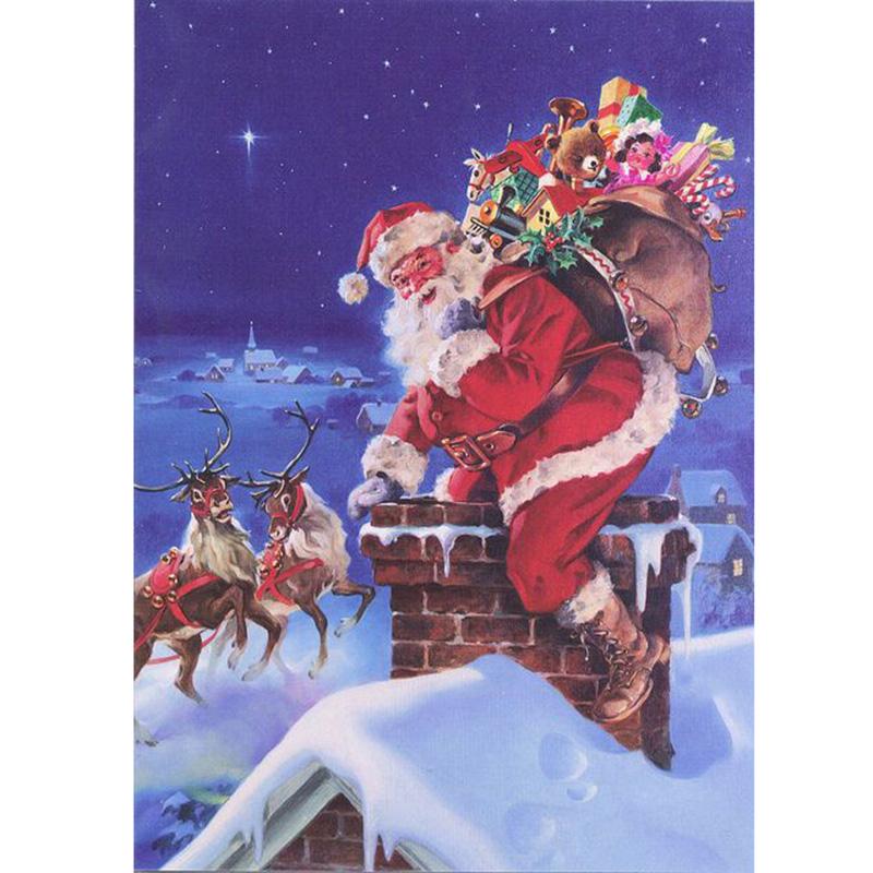 DIY 5D Diamond Painting Santa Claus Cartoon Full Round Drill Diamond Embroidery Christmas Winter Snow Cross Stitch Home Decor