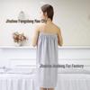 Wrap Chest Bath Towel for Women - Strapless Sauna Skirt with Buckle, Absorbent & Soft, Engraved Logo