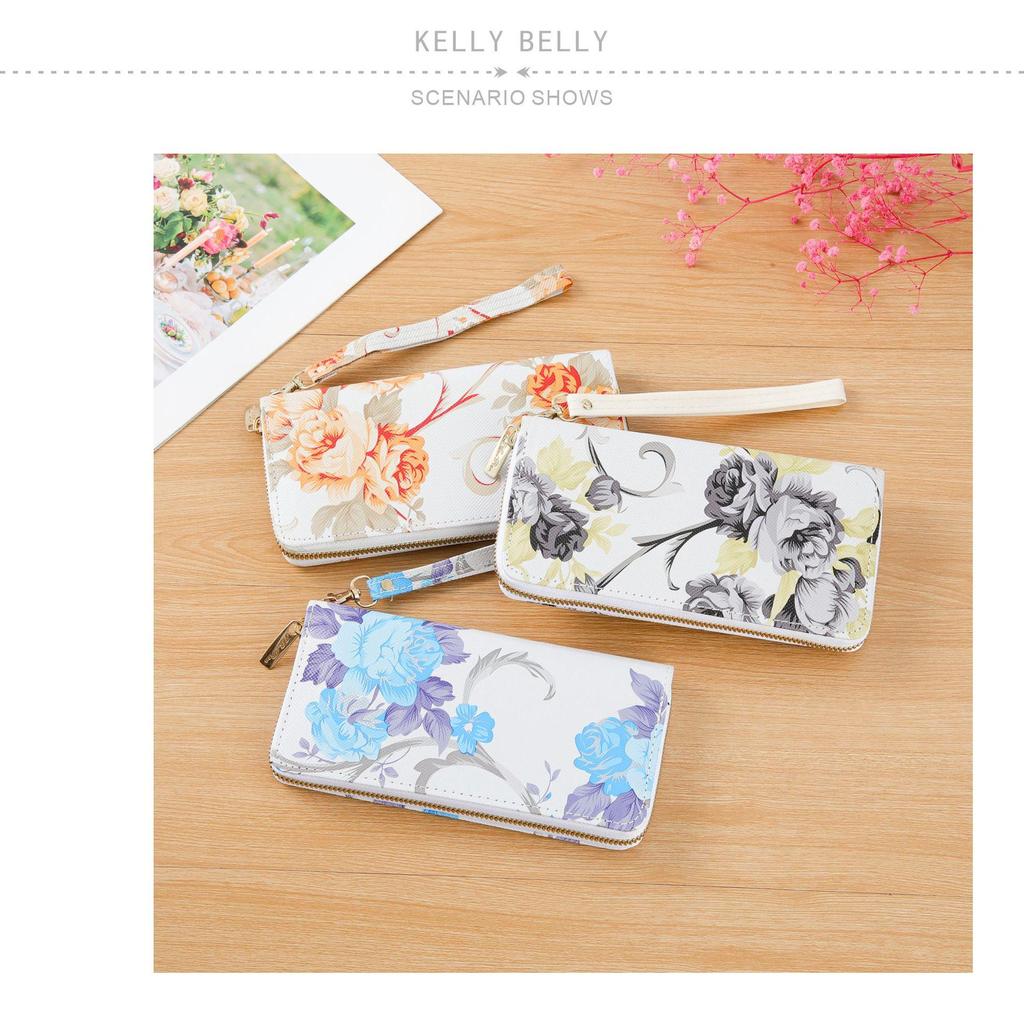 Women's Rose Print Wallet & Phone Bag