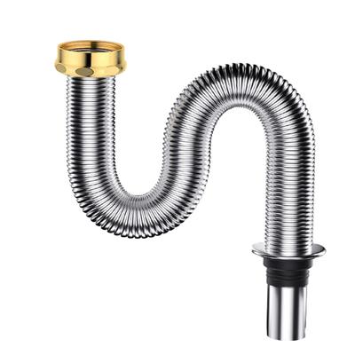 Spülbecken Ablaufrohr 40/60cm Edelstahl Spülbecken Siphon Ablaufgarnitur Flexibles Rohr Schlauch Badezimmer Küche Ablaufrohr Zubehör